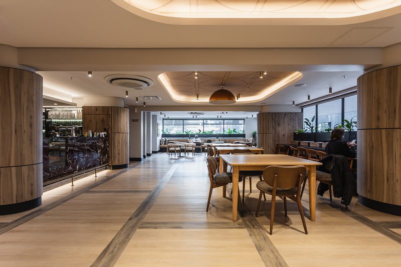 The mezzanine café and lounge at Charlie & the Chairman